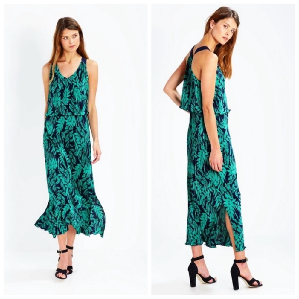 Banana Republic Green and Black Maxi Dress small